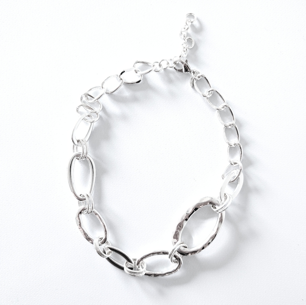 Banana Republic Silver-Tone Mixed Link Chain Necklace